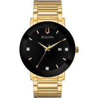 Reloj de cuarzo Bulova para hombre con esfera de diamantes y cristal extendido, diseño moderno resistente al agua