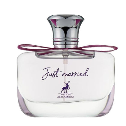 Lattafa Maison Alhambra Just Married, Eau de Parfum Spray con aroma floral amaderado para mujer