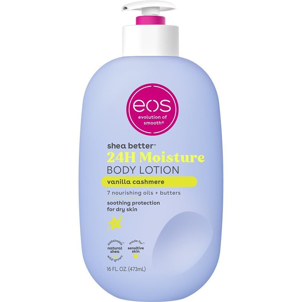 eos Shea Better Loción Corporal Vanilla Cashmere, Hidratación 24 Horas, Ligera y No Grasosa, Karité Natural, Vegana