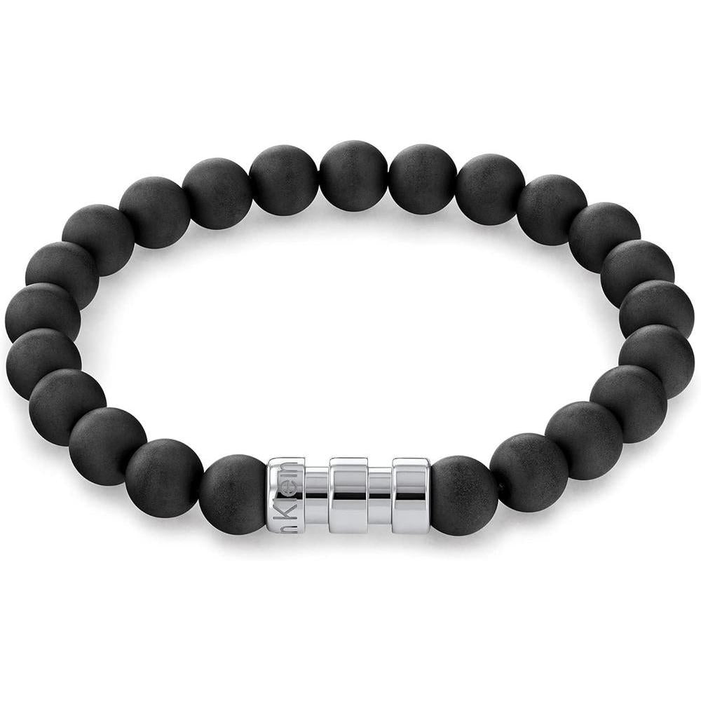 Calvin Klein Pulsera para hombre con diseño moderno de metal en acero inoxidable y cuentas redondas