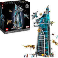 Torre de los Vengadores de LEGO Marvel con 31 minifiguras y detalles de película para adultos fanáticos del universo Marvel