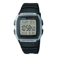 Reloj Casio Deportivo con Banda de Resina Negra y Caja de Acero Inoxidable, Batería de Larga Duración para Uso Diario