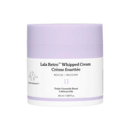 Drunk Elephant Lala Retro Whipped Cream, crema hidratante con ceramidas, sin aceites esenciales ni siliconas, testada dermatológicamente