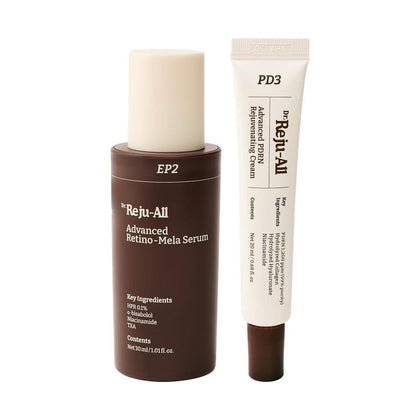 Dr.Reju-All Repair & Tone Duo: Creama Rejuvenecedora PDRN Avanzada Y Suero Retino-Mela+Hidratante Facial Y Suero De Retinol Para Piel Firme Y Suave
