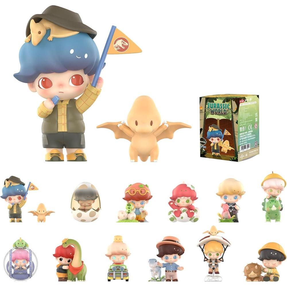 POP MART DIMOO Jurassic World Series, figuras de acción coleccionables en caja ciega de diseño aleatorio
