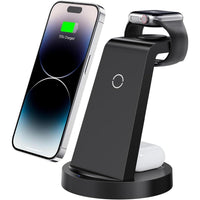 Estación de carga 3 en 1 para iPhone y Apple Watch con cargador inalámbrico, compatible con AirPods