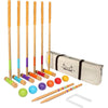 GoSports - Juego De Croquet Para Seis Jugadores Para Adultos Y Niños, Diseño Moderno De Madera, Deluxe (89 Cm) O Estándar (71 Cm)