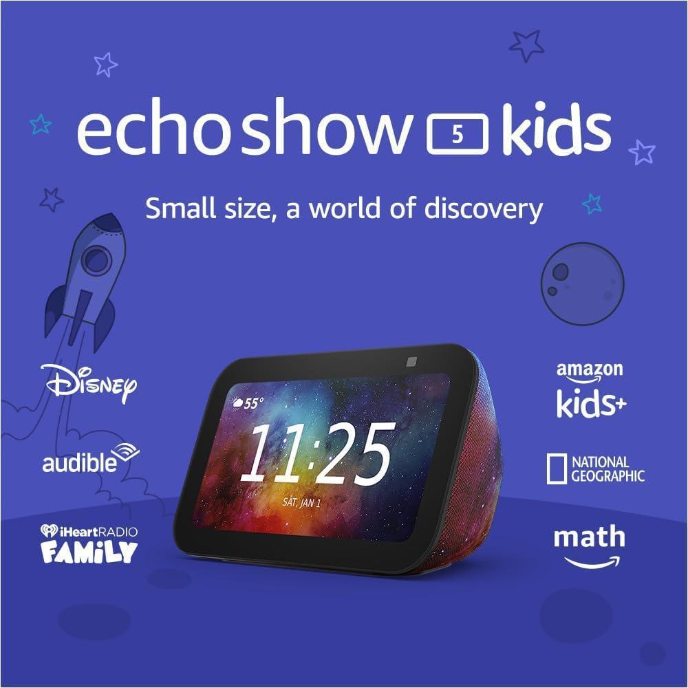 Echo Show 5 Kids, nueva generación con diseño para niños, integración Alexa, control parental y un año de Amazon Kids+