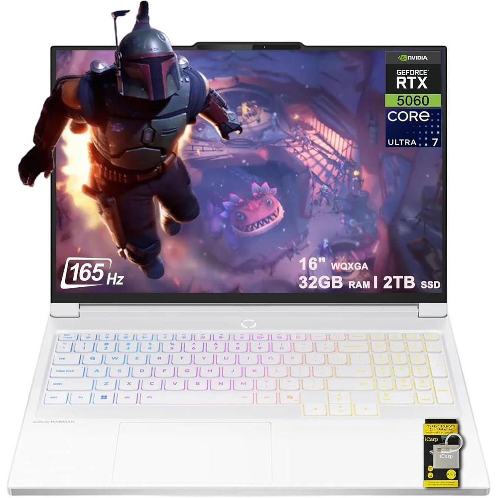 Lenovo Legion 7i Gaming Laptop OLED Intel 20-core 32GB RAM 2TB SSD GeForce RTX 5060 Wi-Fi 7