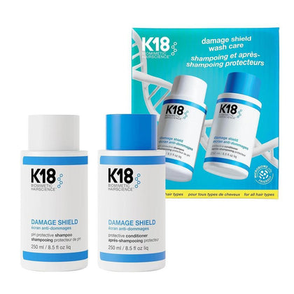 K18 Damage Shield Set: champú y acondicionador, protección para color, reduce encrespamiento y enredos