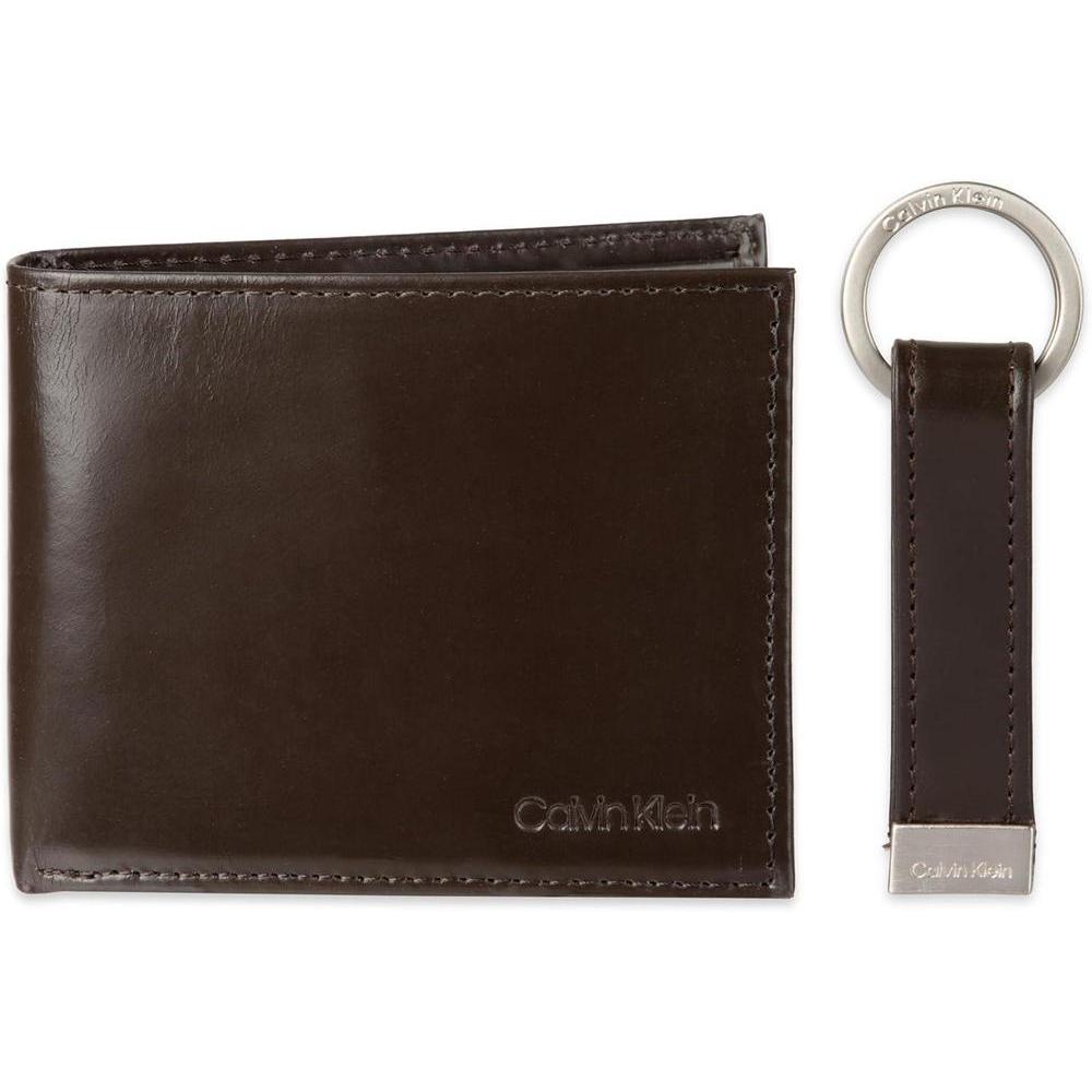 Set de carteras Calvin Klein minimalista y tarjeteros para hombre, diseño de cuero con tecnología RFID