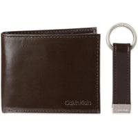 Set de carteras Calvin Klein minimalista y tarjeteros para hombre, diseño de cuero con tecnología RFID