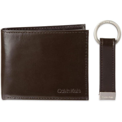 Set de carteras Calvin Klein minimalista y tarjeteros para hombre, diseño de cuero con tecnología RFID