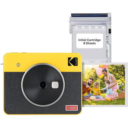 Cámara Kodak Mini Shot 3 Retro amarilla, instantánea e inalámbrica compatible con iOS y Android con tecnología de foto real HD laminado