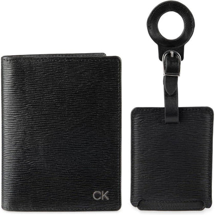 Set de Billetera Minimalista y Estuche para Tarjetas Calvin Klein para Hombres, Incluye Etiqueta de Equipaje Compatible con AirTag