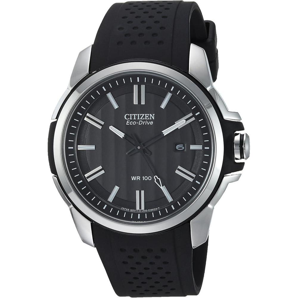 Citizen Eco-Drive Weekender reloj de pulsera para hombre con correa de poliuretano y caja de acero inoxidable