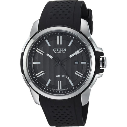 Citizen Eco-Drive Weekender reloj de pulsera para hombre con correa de poliuretano y caja de acero inoxidable