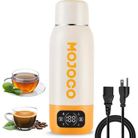 Mojoco Hervidor Eléctrico Portátil de Viaje a Prueba de Fugas, Acero Inoxidable Aislado al Vacío, Pequeño y Compacto