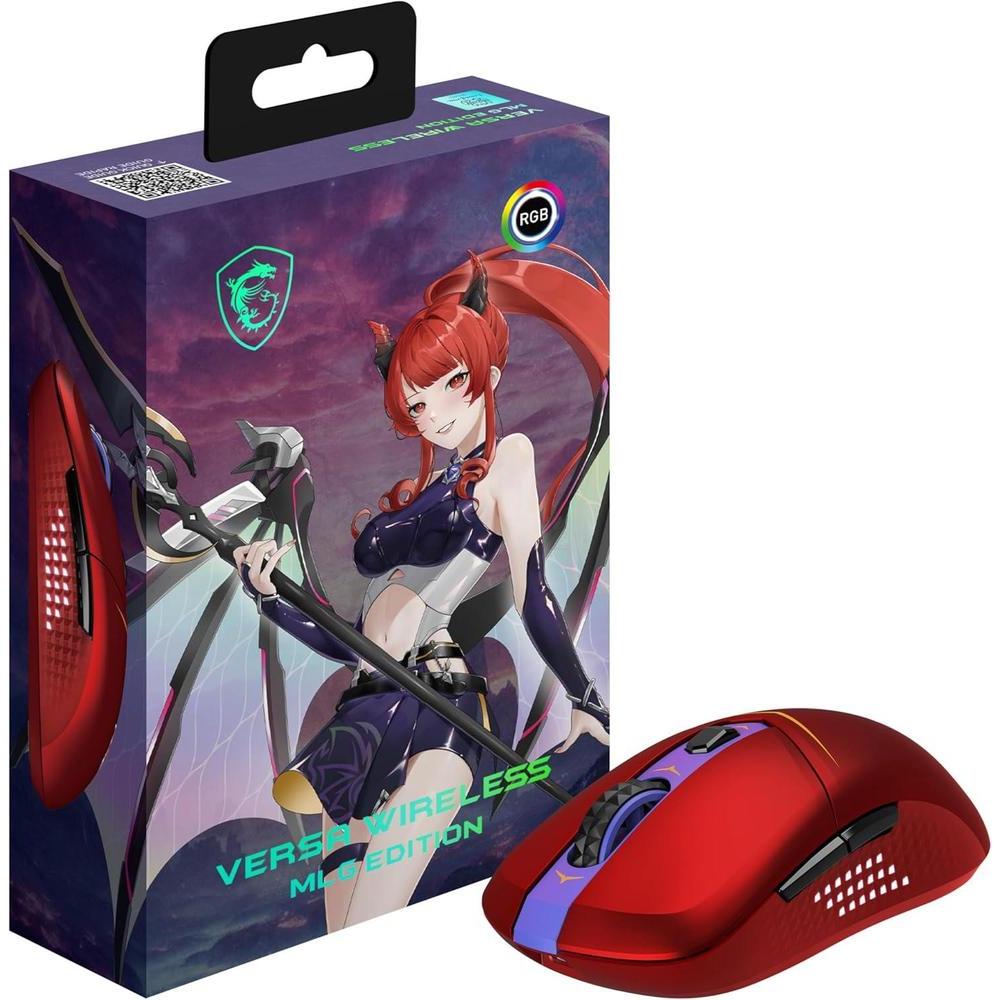Ratón MSI Versa W MLG Edition RED para juegos, con sensor óptico, interruptores de 60M+ clics, ergonómico, RGB