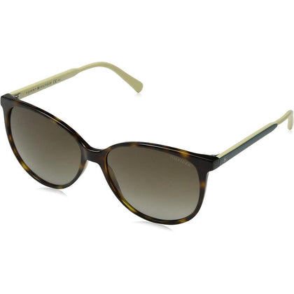 Tommy Hilfiger Lentes de Sol de Plástico Ovalados con Lente Transparente en Color Habana Claro y Burdeos