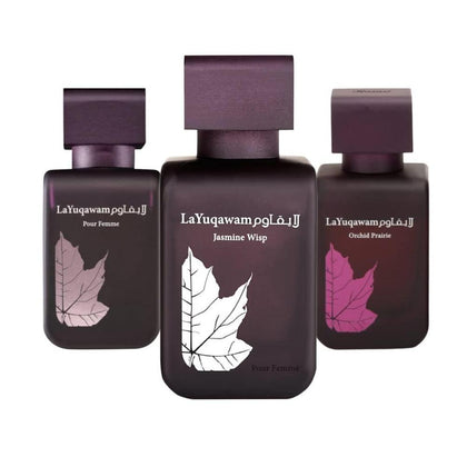 RASASI La Yuqawam Colección para mujer EDP | Perfumería árabe con hojas violetas, salvia clara y mate
