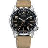 Citizen Reloj Eco-Drive Weekender Avion Field para hombre en acero inoxidable con correa de nailon caqui, esfera negra