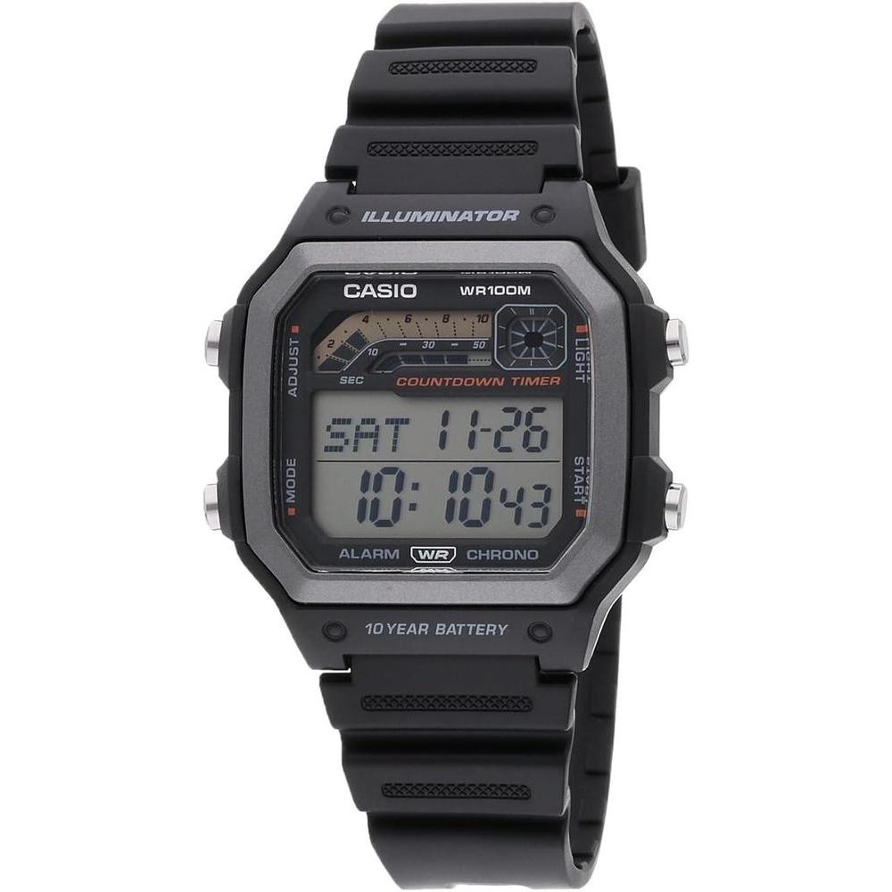 Reloj Casio Serie WS1600H con diseño deportivo, cronómetro, temporizador, luz LED y resistencia al agua, alarma, calendario y batería de larga duración