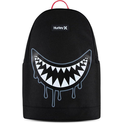 Hurley Mochila gráfica negra, diseño duradero y cómodo para adultos con bolsillo para botella y gráficos vibrantes