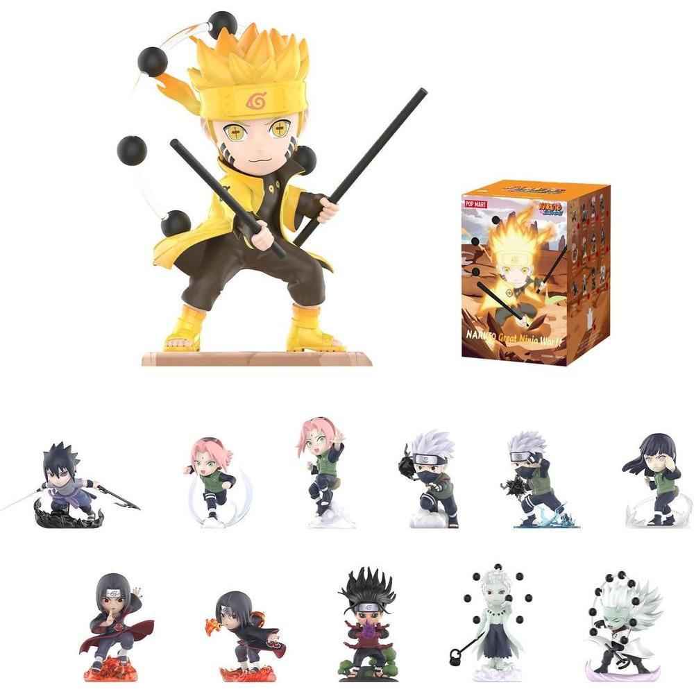 POP MART Figuras Naruto Ninkai Taisen, figuras aleatorias de diseño ciego, juguetes coleccionables