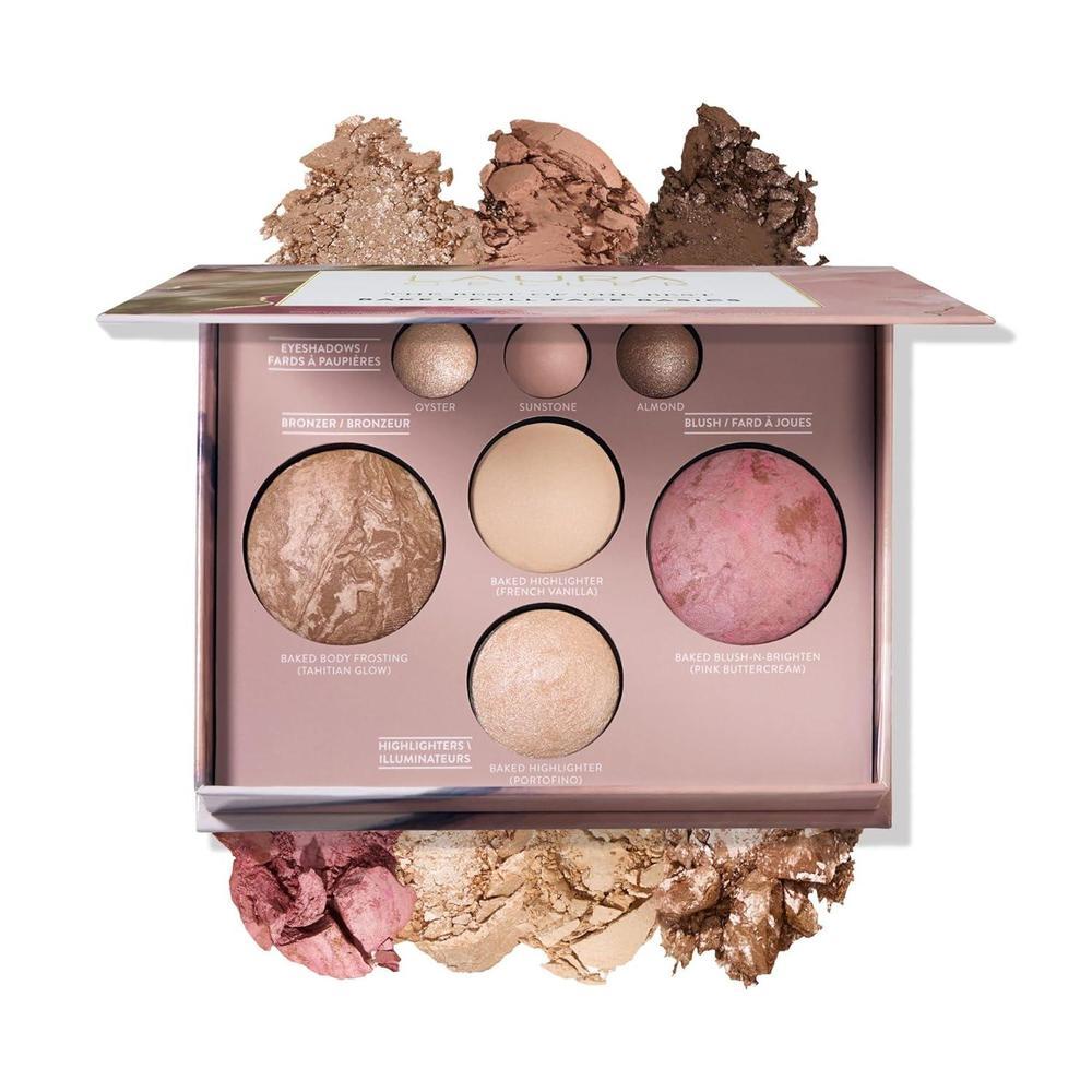 Paleta De Maquillaje LAURA GELLER Baked - Bronzer, Rubor, 2 Iluminadores, 3 Sombras De Ojos Nudes
