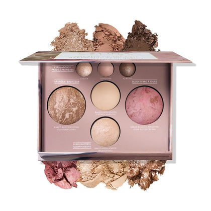 Paleta De Maquillaje LAURA GELLER Baked - Bronzer, Rubor, 2 Iluminadores, 3 Sombras De Ojos Nudes
