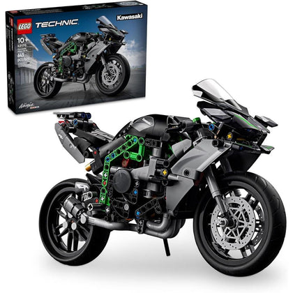 LEGO Technic Kawasaki Ninja H2R - Juguete de construcción detallado con características auténticas y soporte para exhibición