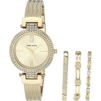 Anne Klein Women's Premium Crystal Accented Watch and Bracelet Set