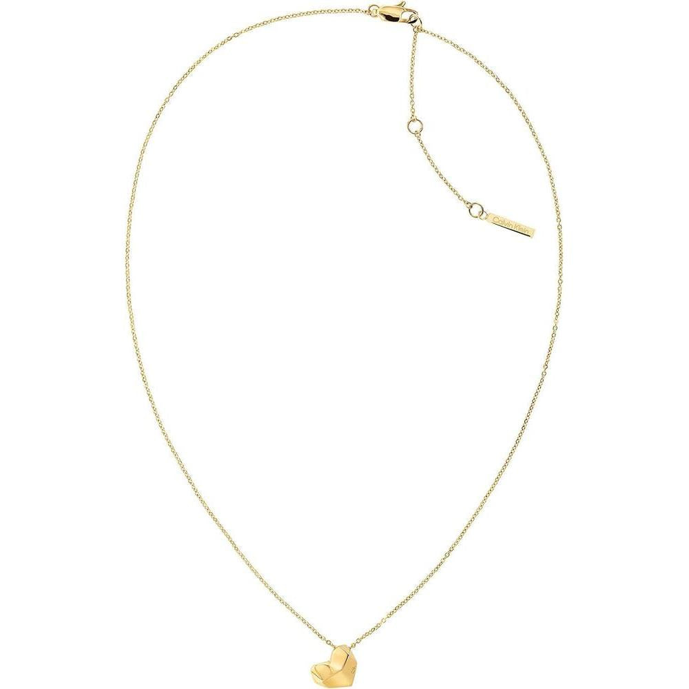 Calvin Klein Collar con colgante diseño de corazón facetado, elegante y seguro, para todas las ocasiones
