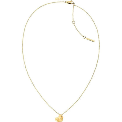 Calvin Klein Collar con colgante diseño de corazón facetado, elegante y seguro, para todas las ocasiones