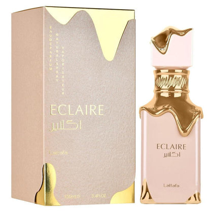 Lattafa Eclaire Eau de Parfum Spray para mujer. Fragancia dulce con notas de vainilla, praliné y almizcle, 100 ml