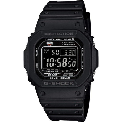 Reloj digital para hombres Casio G-Shock solar con cronometraje atómico multibanda y alta resistencia, modelo GW-M5610-1BJF
