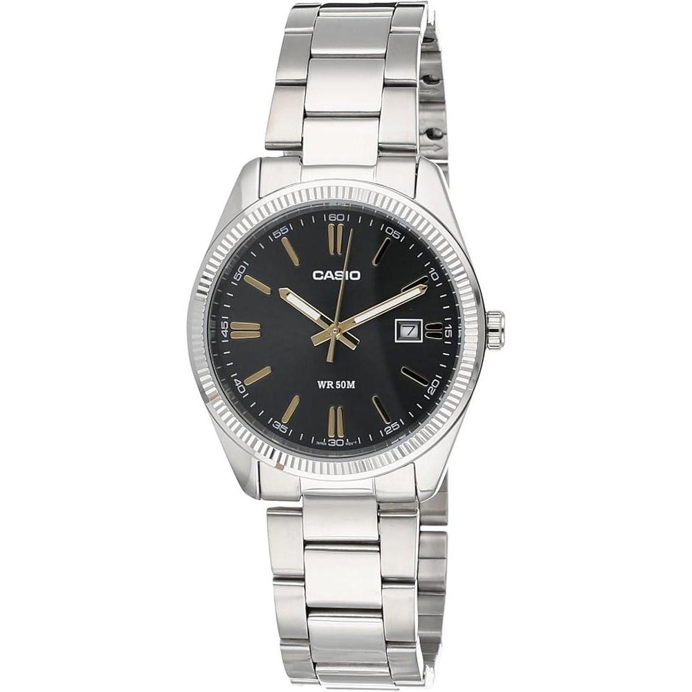 Reloj Casio Quartz para hombres con diseño en acero inoxidable y movimiento de cuarzo preciso, incluye batería