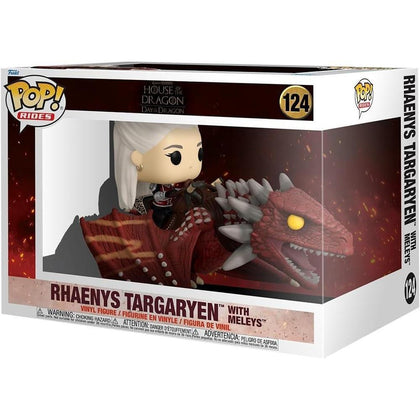 Funko Rides Deluxe: La Casa del Dragón - Rhaenys Targaryen junto a Meleys. Figura coleccionable de Juego de Tronos