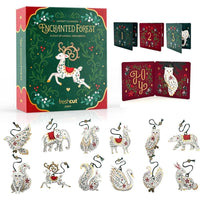 Calendario de Adviento 2025 Freshcut Paper con adornos de Navidad 3D del bosque encantado, ideal para decoración y regalos