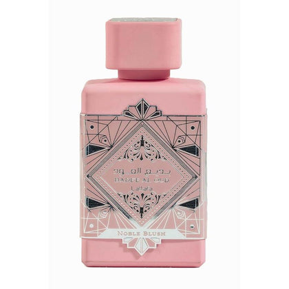 Lattafa Bade'e Al Oud Noble Blush - Eau de parfum en espray unisex, floral, larga duración, 100 ml