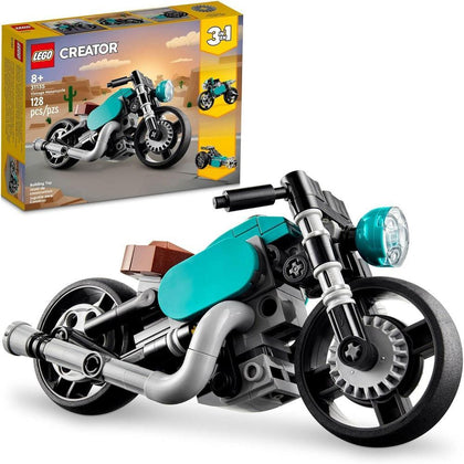 LEGO Creator 3 en 1 Juego de Motocicleta Vintage se Transforma en Bicicleta de Calle o Auto Dragster para Niños