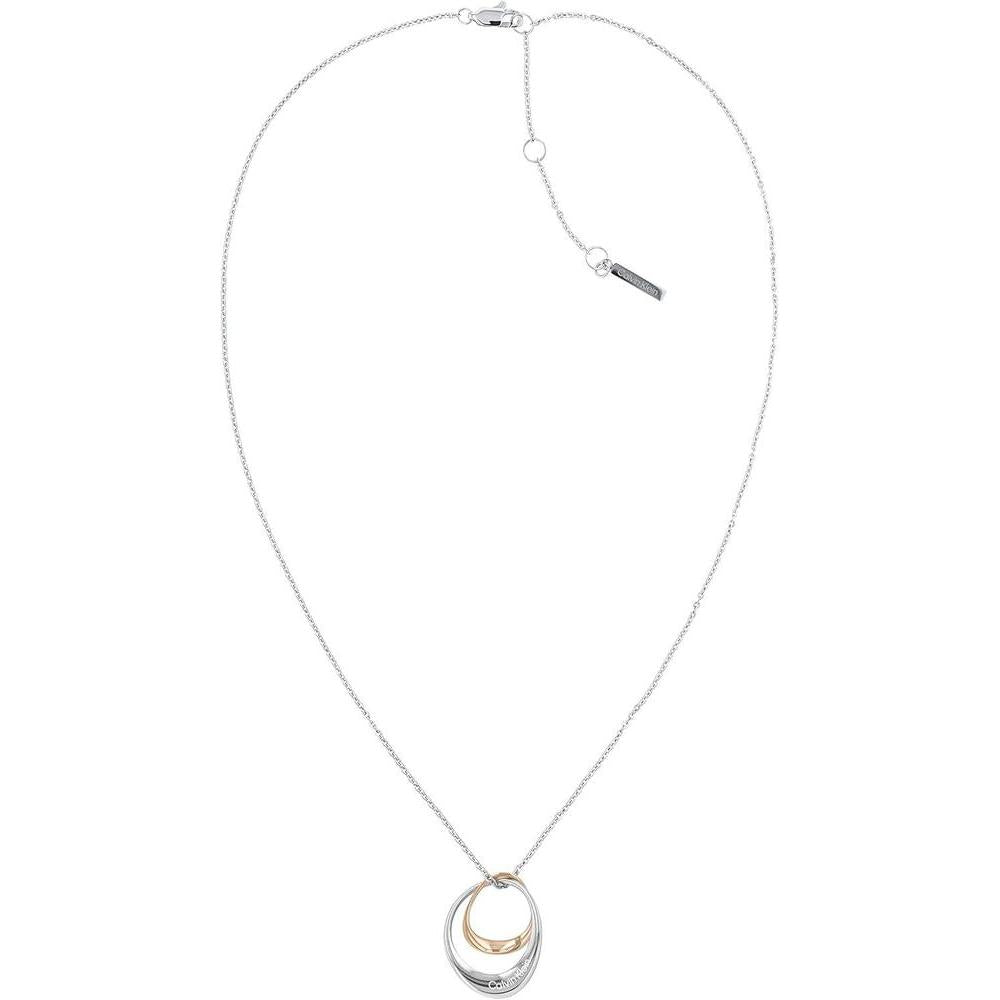 Collar con colgante Calvin Klein para mujeres: Estilo elegante con contornos escultóricos y acabado pulido