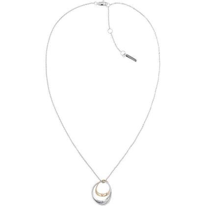 Collar con colgante Calvin Klein para mujeres: Estilo elegante con contornos escultóricos y acabado pulido