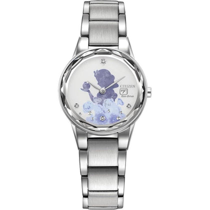 Citizen Eco-Drive Disney Princess - Reloj de acero inoxidable con detalles de cristal y fecha para mujer