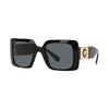 Gafas de sol rectangulares Versace VE 4405 de plástico negro con lentes grises