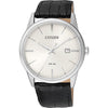 Citizen reloj de hombre, diseño casual, movimiento de cuarzo en acero inoxidable y cuero, color negro, modelo BI5000-01A