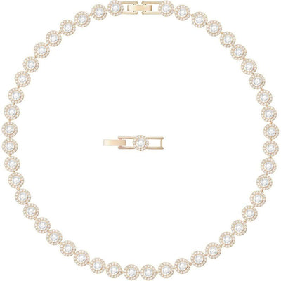 Swarovski Una Angelic All-Around Crystal Necklace Collection con Elegante Acabado en Tono Oro Rosa