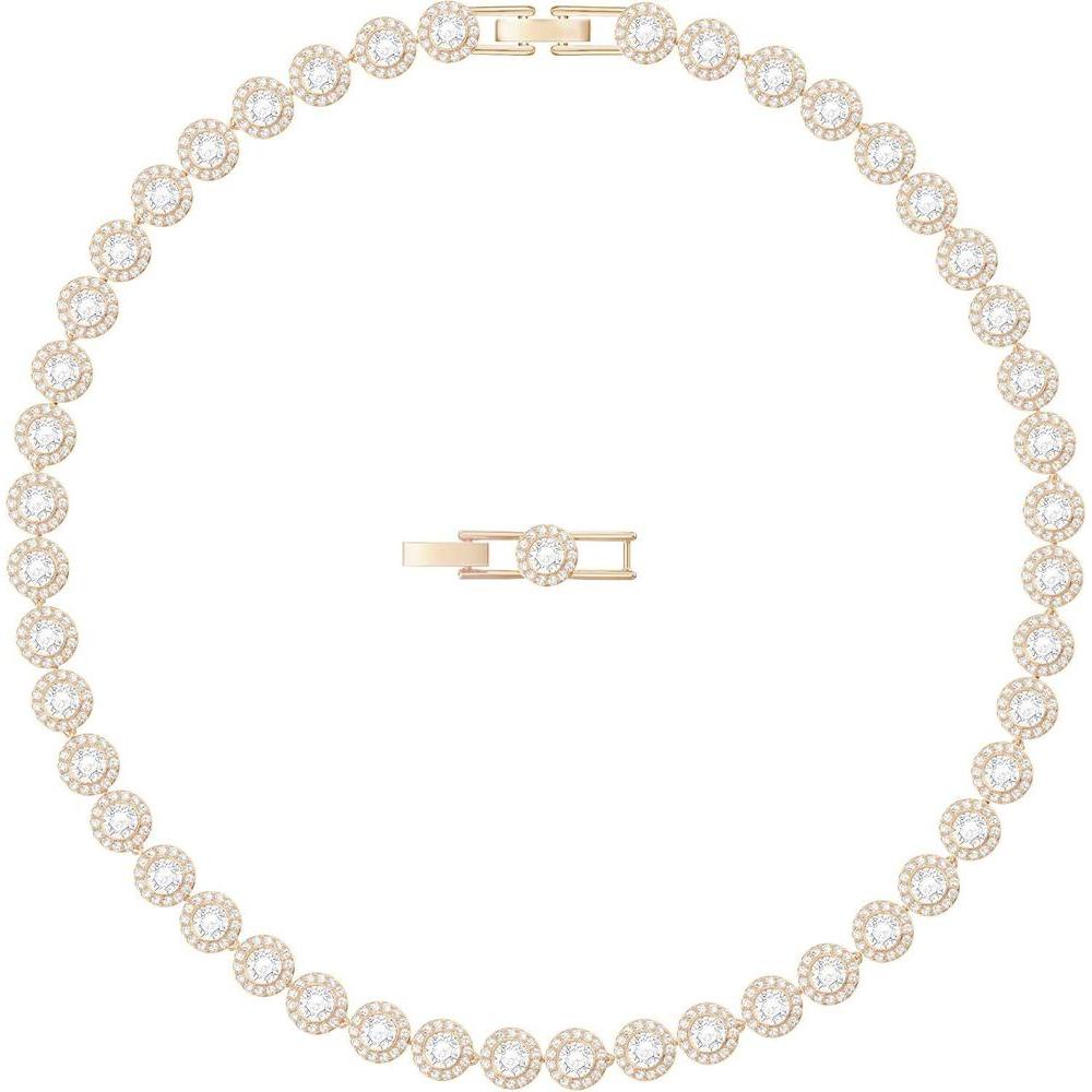 Swarovski Una Angelic All-Around Crystal Necklace Collection con Elegante Acabado en Tono Oro Rosa
