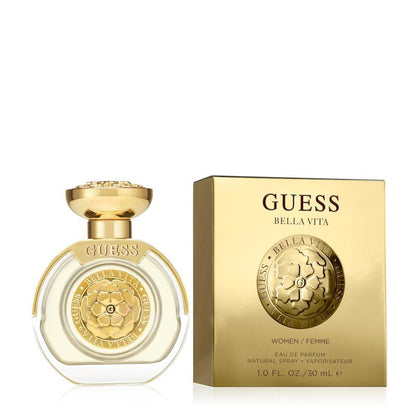 GUESS Bella Vita Eau de Parfum, perfume afrutado floral oriental para mujer con notas de cereza negra y tonka